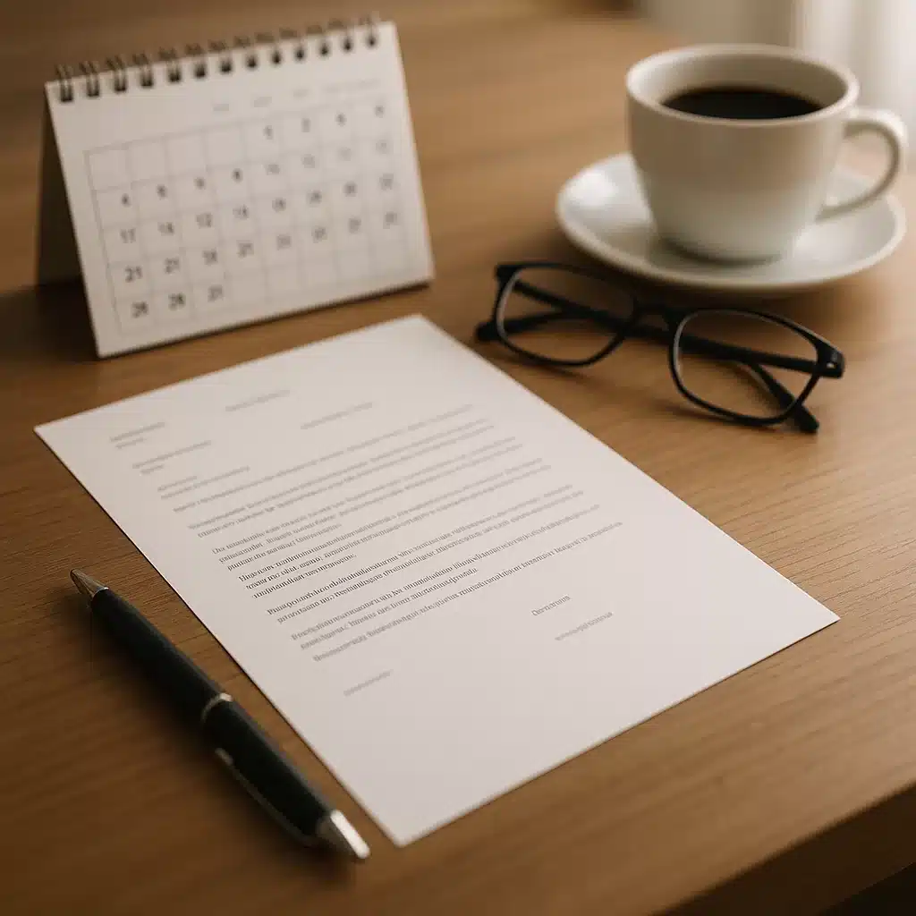 Official letter and calendar on a desk representing a visa curtailment deadline