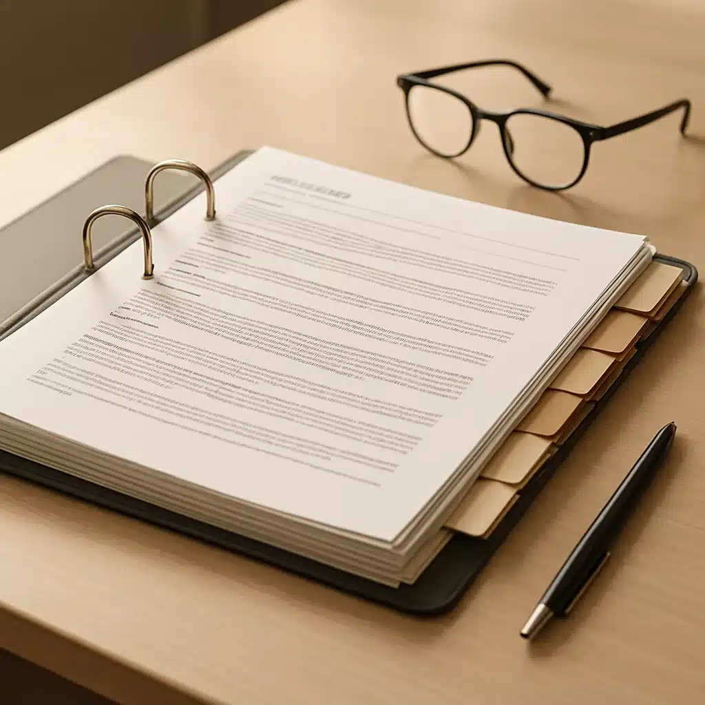 Organised binder of HR records highlighting common compliance gaps