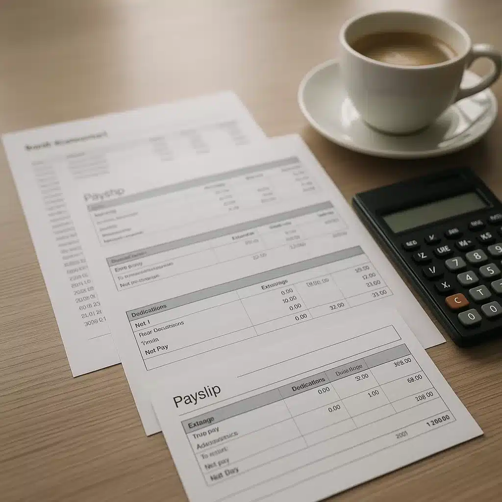 Financial documents and bank statements arranged to support a UK visitor visa application